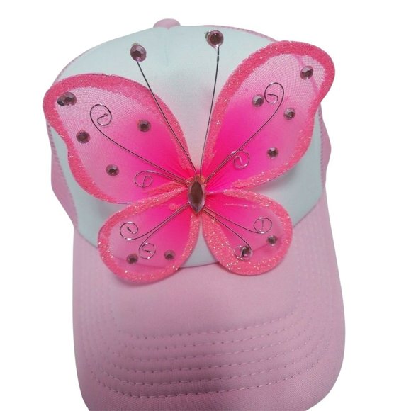 Glitter Butterfly Hat Realistic Butterfly Baseball Hat FREE SHIPPING (Pink) - Picture 3 of 6